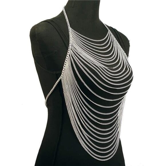 Adjustable Gold Body Chain | Handmade Sexy Jewelry | Festival & Party Accessory - Picture 2 of 4